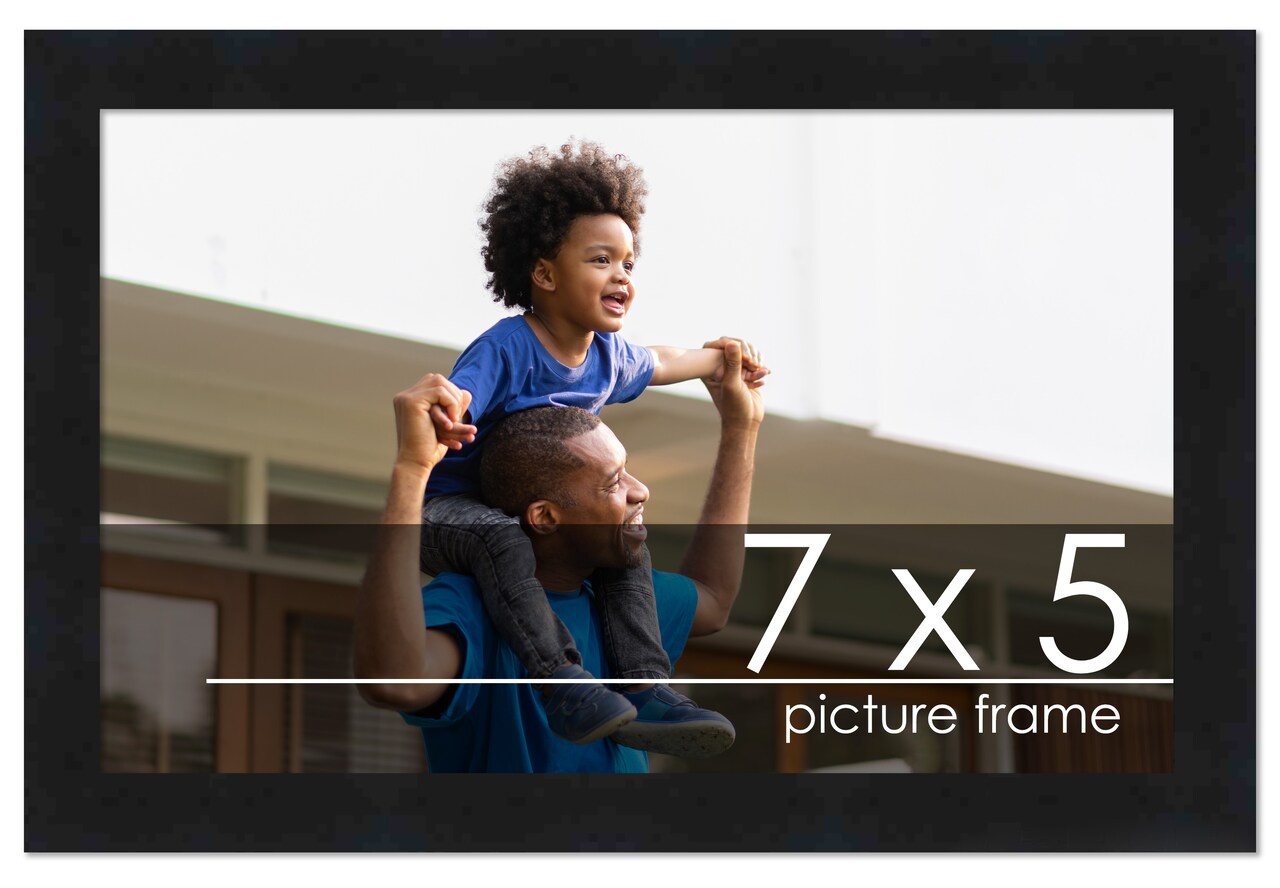 Photo Size Modernist Black Picture Frame - UV Acrylic, Foam Board Backing, Hanging Hardware